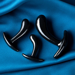 FUKR Kit de 3 Plugs Curved Three 11 x 3.5cm Noir